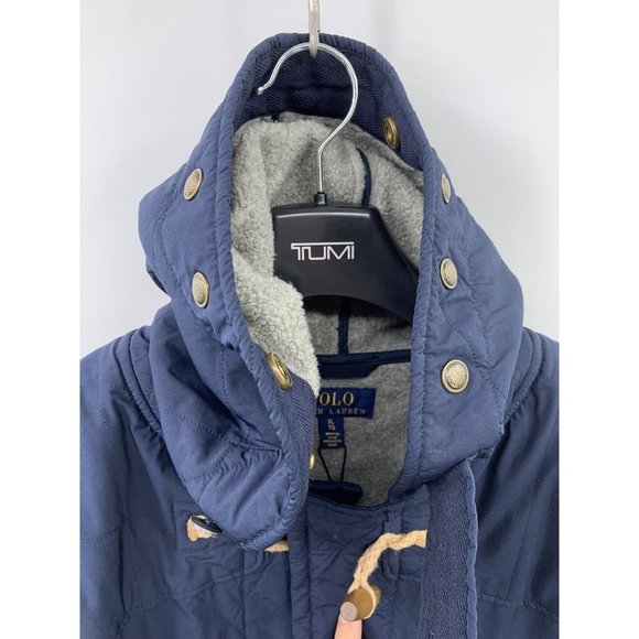 Polo Ralph Lauren Quilted Toggle Faux Shearling Linen Hooded Parka XL $648 (F3) - Picture 9 of 9